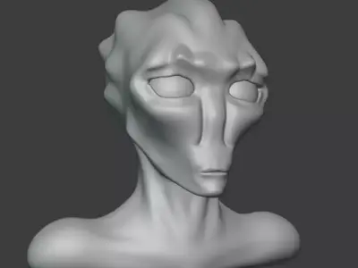 Alien Head Sculpt 3D model