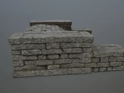 Ruin Stairs Low-poly 3D model