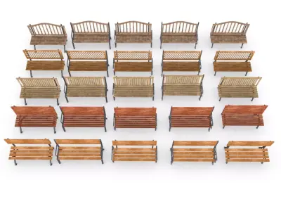 Kursi Taman Modular Outdoor Garden Chair Set 3D model