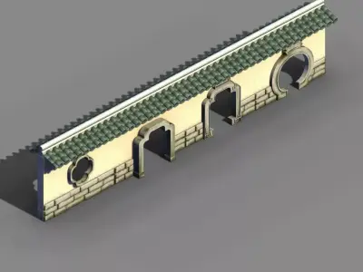 Game River Yang City - a small wall -03 3D model
