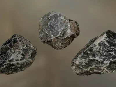 Grey Rock Pack 001 Low-poly 3D model