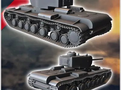 T-220 Object 220 KV-220 - Soviet army WW2 Second World East fron 3D print model