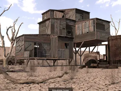 Ruin houses 3D Model Pack