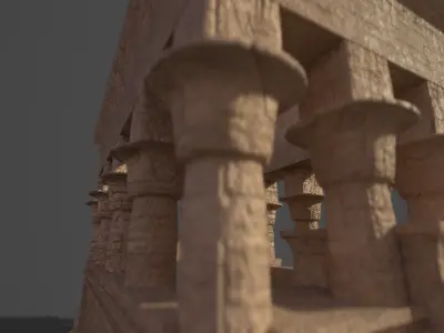 Philae Temple Low-poly 3D model