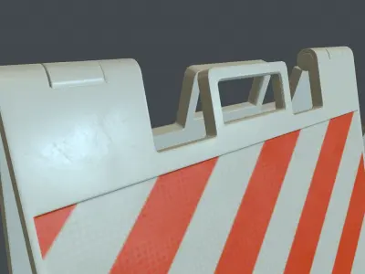Traffic Plastic Barricade PBR Game Ready Low-poly 3D model