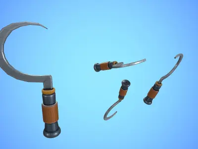 SICKLE CARTOON STYLIZED Low-poly 3D model