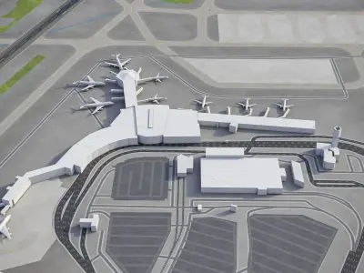 Ted Stevens  Anchorage Airport Low-poly 3D model