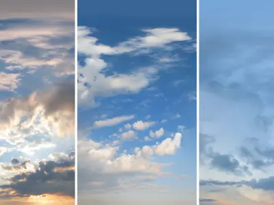 Skies - Panoramas 360 degree Low-poly 3D model