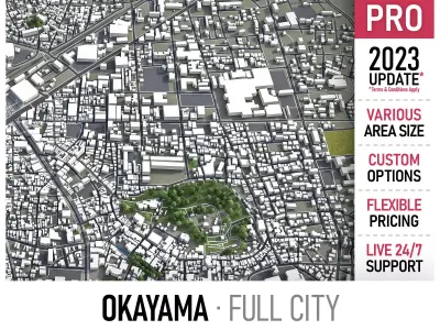 Okayama  Low-poly 3D model