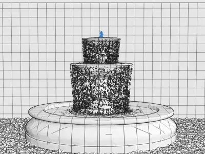 Lumion fountain - animated Low-poly 3D model