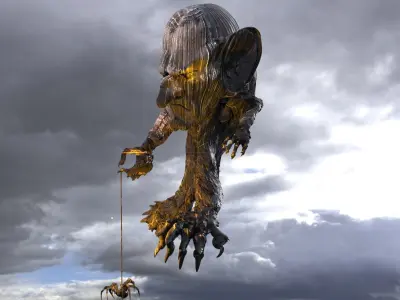 Goblin hand statue full  3D model