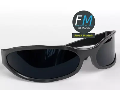 Sunglasses wrap around 3D model