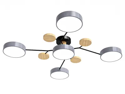 Macaron Molecular LED Ceiling Fixture Metal Living Room 3D model