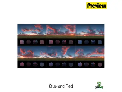 Realistic HDRI 24pcs 12k Beautiful Sunset Low-poly 3D model