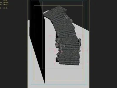 War Corps - Stone Stairs 01 3D model