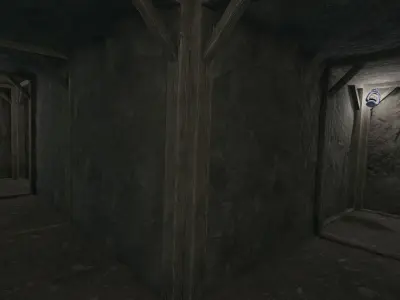 Low Poly Modular Mine Shaft With PBR Materials Low-poly 3D model