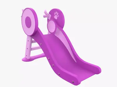 Kid Park Slide Park Equipment Interior Pink 3D model