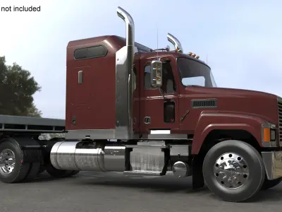  Freight Truck with Flatbed Semi Trailer 