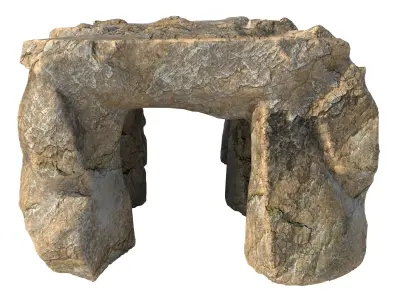 natural rock cave entrance  Low-poly 3D model