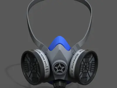 Gas mask respirator military combat protection  Low-poly 3D model order