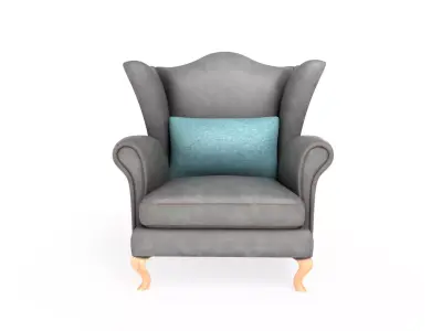Wingback Chairs 010 Low-poly 3D model