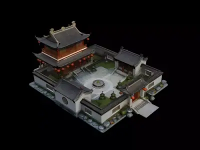  quadrangle courtyard 3D model