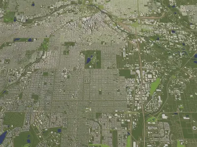 Denver USA in 20 km x 20 km - city and urban 3D model