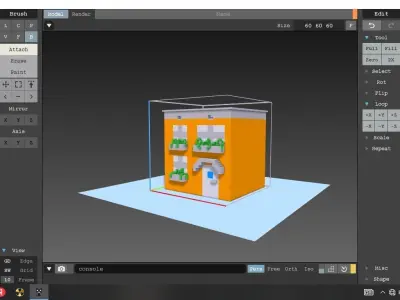 Voxel Home materials Low-poly 3D model