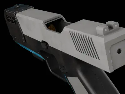 Modern Sci-fi Pistol Low-poly 3D model purchase