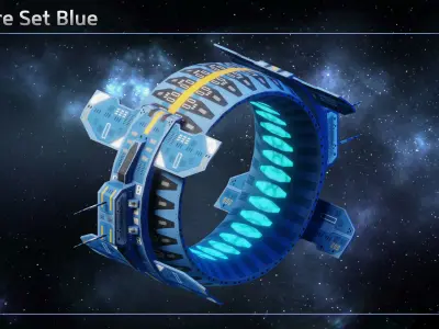 Spaceship Jumpgates Low-poly 3D model