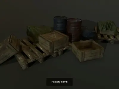 Old factory game assets 3D Model Pack