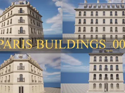 Paris Building 001 Low-poly 3D model