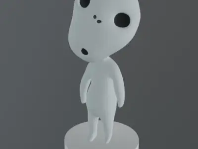 Kodama 1 figurine with eyes 3D print model