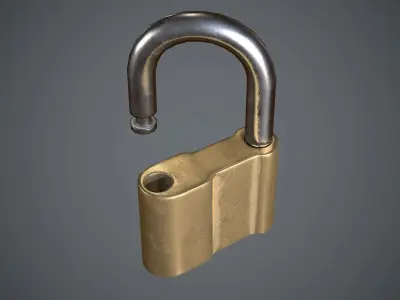Lock with keys Low-poly 3D model