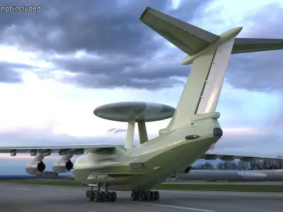  Tactical Surveillance Aircraft Green Rigged for Cinema 4D 