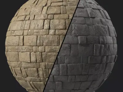 Stone Wall Materials 84- Decorative Slat Stone wall Pbr  Texture