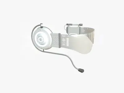 SciFi Glasses D05 Full White - Character Design Fashion Low-poly 3D model