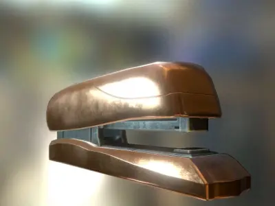 Stapler Rigged And Animated Copper Version Low-poly 3D model