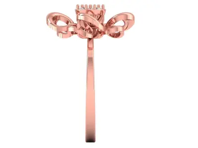 Solitaire Wedding Engagement Women Light Weight Flower Rings 3D print model 8