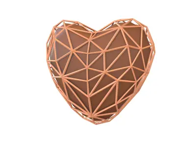Stylish Heart V4 016 Low-poly 3D model