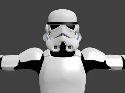 Stormtrooper - Video Game Animation Model Low-poly 3D model