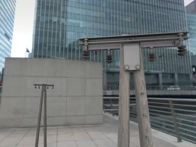 Wooden Electricity A-Pole with Ladder - Object 035 Low-poly 3D model