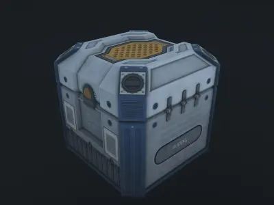Sci-Fi Crate Low-poly 3D model 4