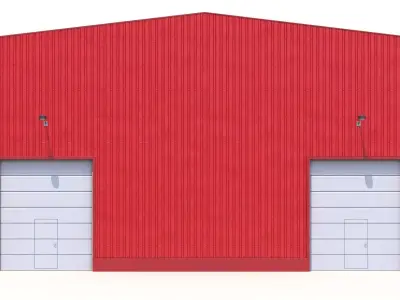 Red Industrial Building 41 PBR Low-poly 3D model