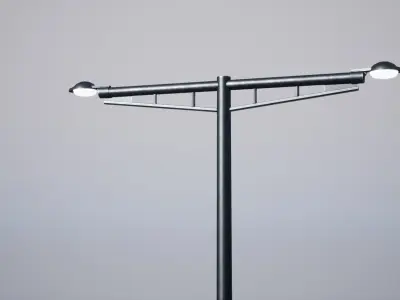 Street Lamp Low-poly 3D model 29