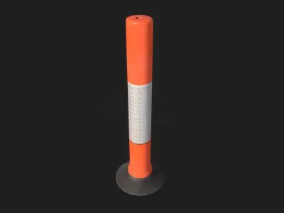 Exterior Plastic Post Construction Bollard  Low-poly 3D model