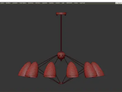 JLYLITE 10 Light Sputnik Chandelier Black Low-poly 3D model