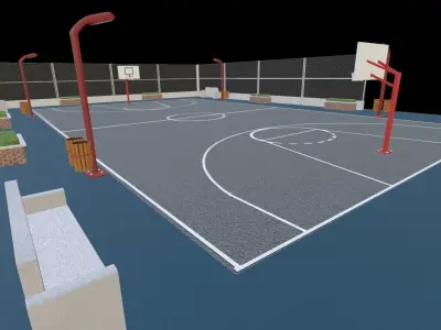 Basketball court 3D model