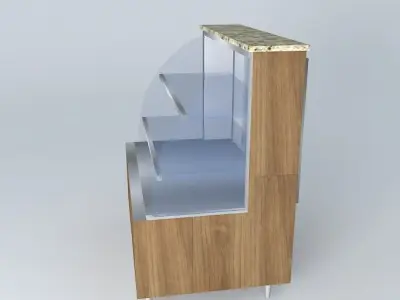 Kit803 Desk cooled by Exhibitor Forced Air Curved 2 doors by ... Free 3D model