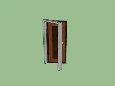 Doors  wood Low-poly 3D model